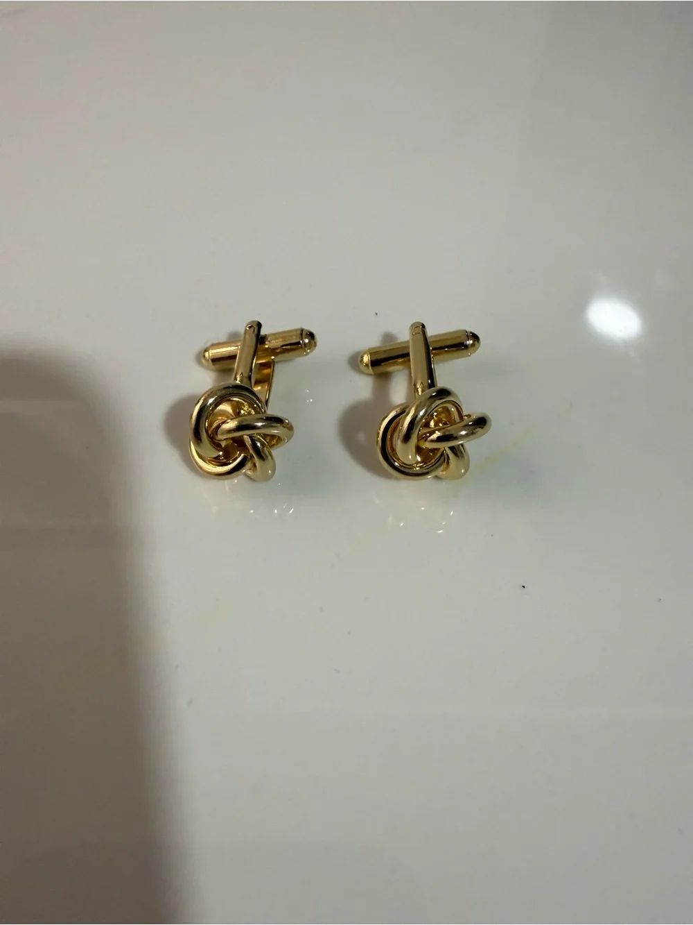 Gold Tone Knot Cufflinks for Men